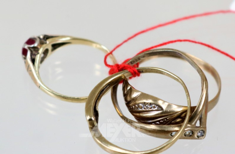 4 Damenring, 333er GG