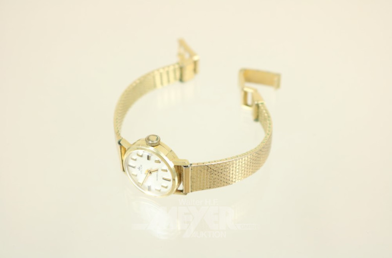 Damenarmbanduhr, 585er GG,