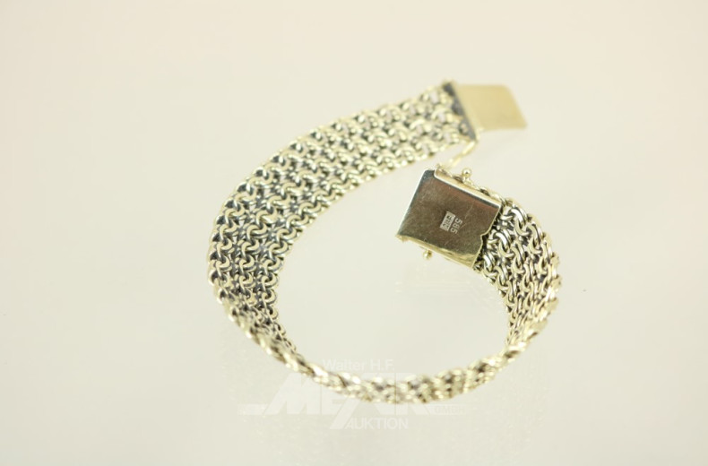 Armband, 585er GG, gelflochten