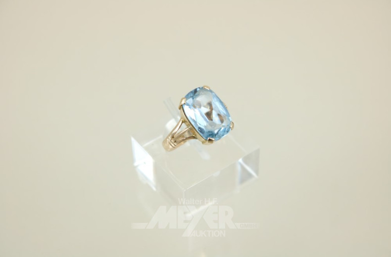 Damenring, 585er GG, mit Aquamarin