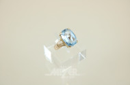 Damenring, 585er GG, mit Aquamarin