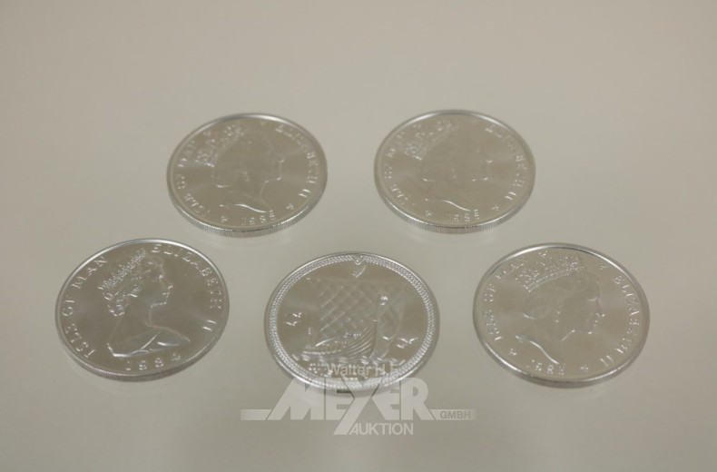 5 Münzen ''One Note'', Elizabeth II, Platin