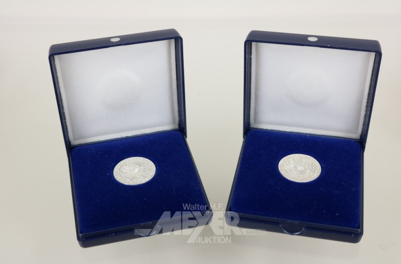 2 Medallien ''Freie und Hansestadt Lübeck''