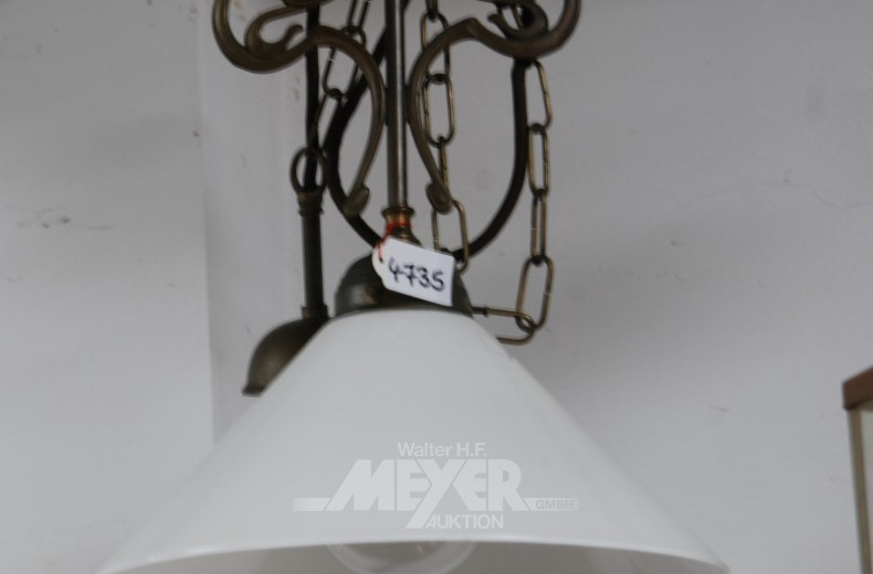 Hängelampe; Messing im Jugenstil