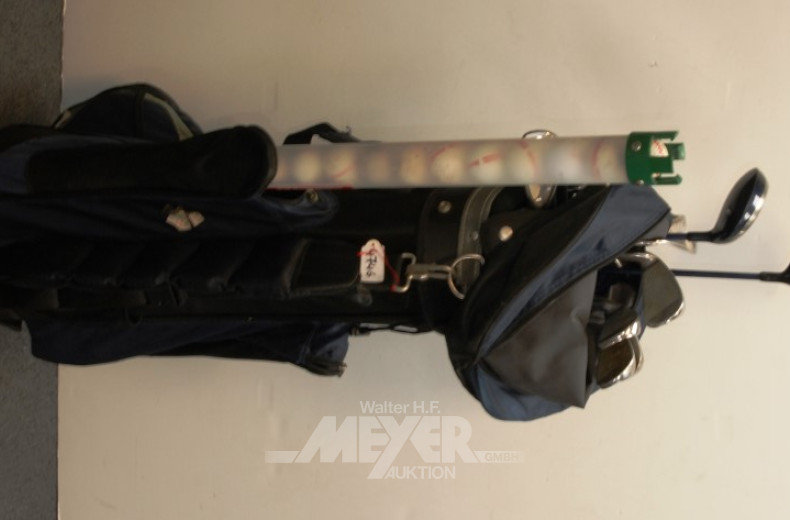 Golfbag mit 10 Schlägern