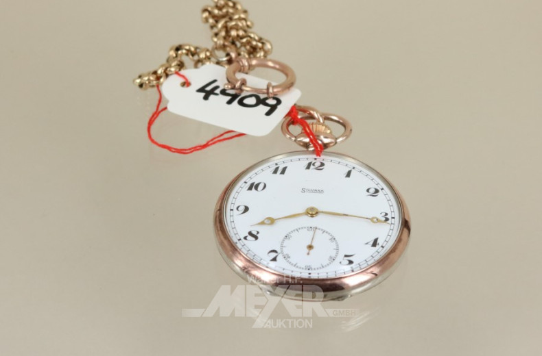 Taschenuhr ''SILVANA'' mit Uhrenkette