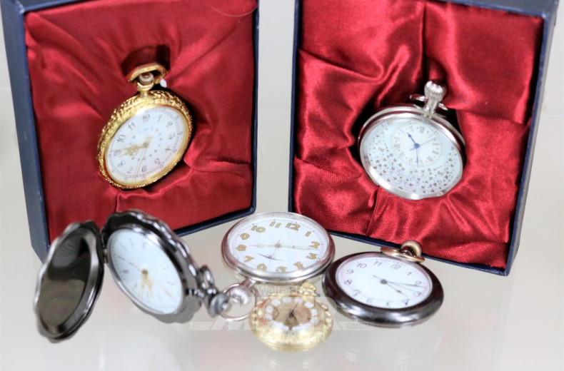 6 Taschenuhren, teils beschädigt