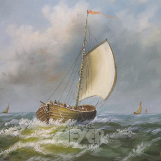 Gemälde ''Segelboote vor der Küste''