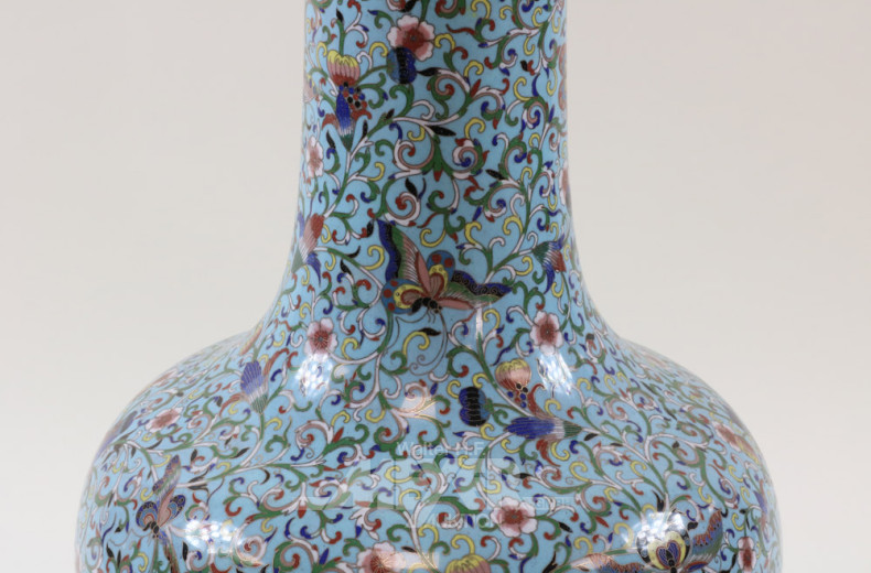 Cloisonné-Vase, vermutl. um 1900,