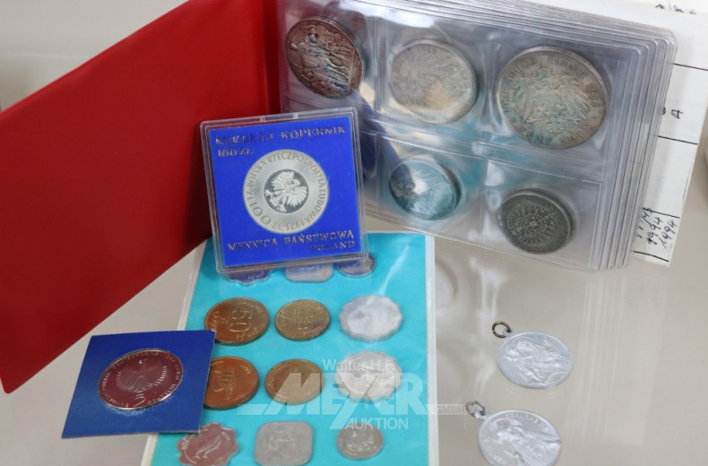 Posten Münzen und Medaillien, u.a.