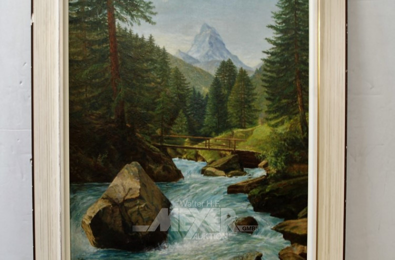 Gemälde, ''Matterhorn'', Ö/Lwd.