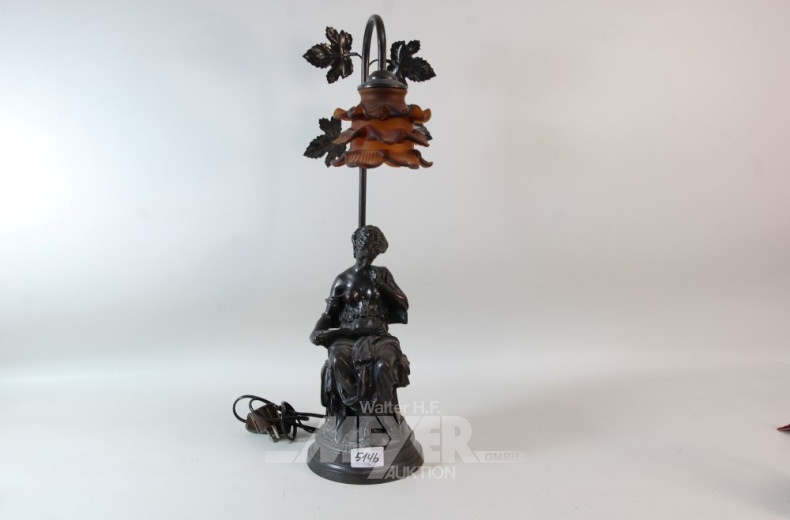 figürliche Tischlampe, neuzeitl. H: 56