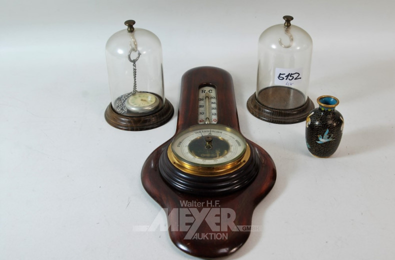 Wetterstation, 1 Taschenuhr mit 2 kl.