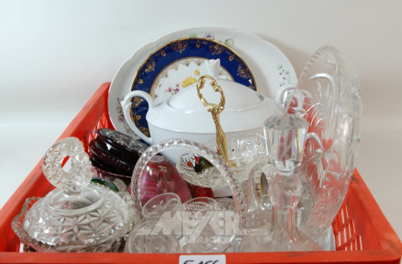 Posten versch. Glas und Porzellan: