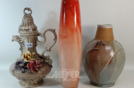 1 Keramikkrug und 1 Vase, 45cm sowie