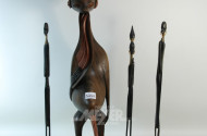 4 afrikanische Holz-Schnitzfiguren