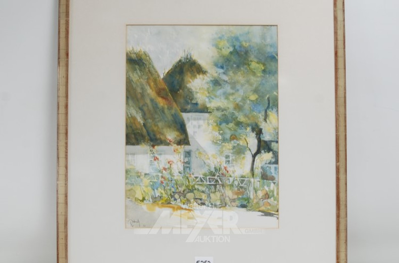 Aquarell Reetdachkate