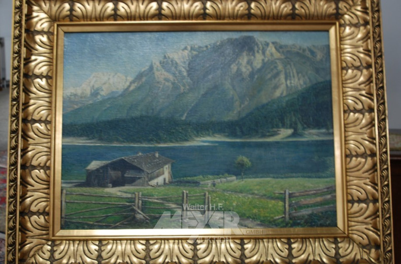 Gemälde ''Berglandschaft mit See''