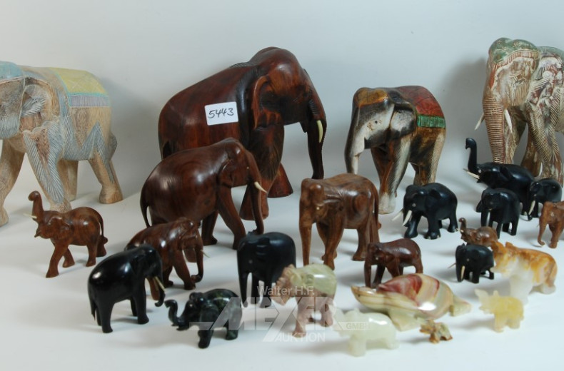 Elefanten-Sammlung: Holz, Onyx