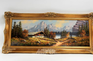 Gemälde ''Gehöft am Bergsee''