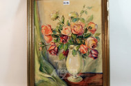 Aquarell ''Vase mit Rosen''