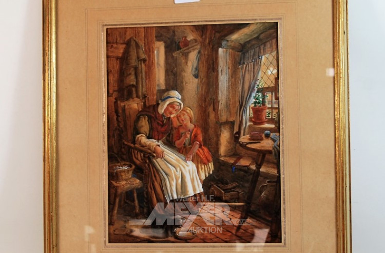 Aquarell ''Bauernstube''