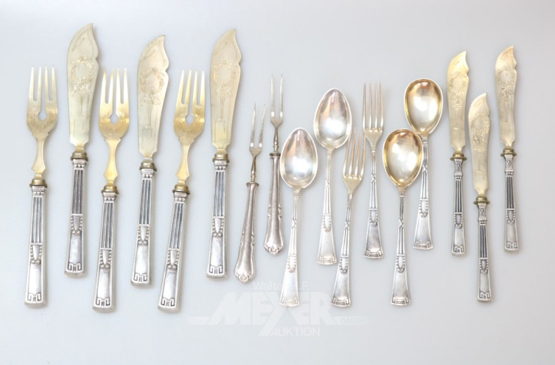 Posten Besteckteile, 800er Silber