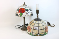 2 Tischlampen, Tiffany-Stil, Metallfuß