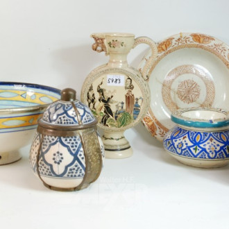 6 Teile Keramik: Schalen, Krug,