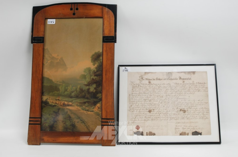 Druck ''Schäfer'' im Jugendstilrahmen