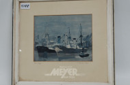 Aquarell ''Hamburger Hafen''