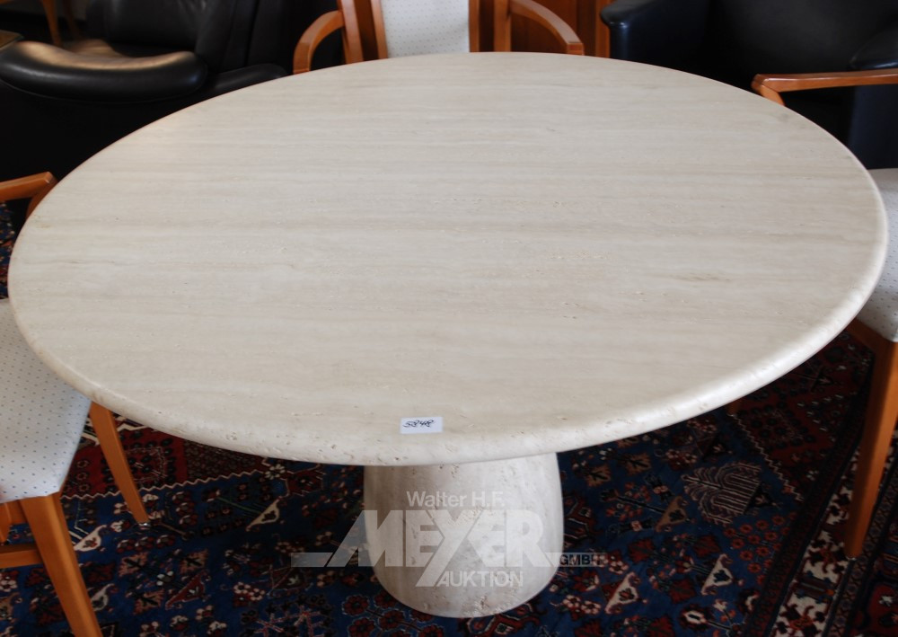 Travertin Esstisch Perth / Ovaler Travertin Tisch Mit Stuhlen Vor Bild