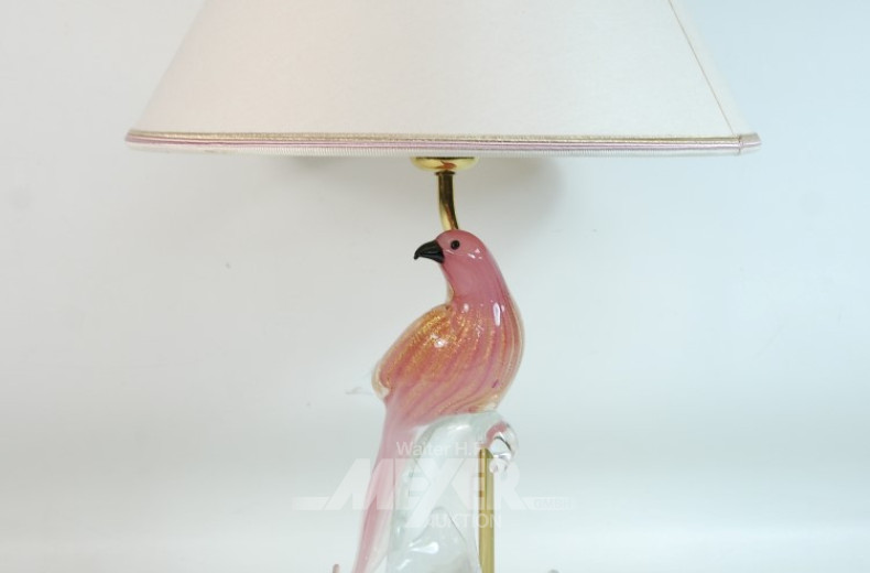Tischlampe, Krist.-Fuß ''Papagei''