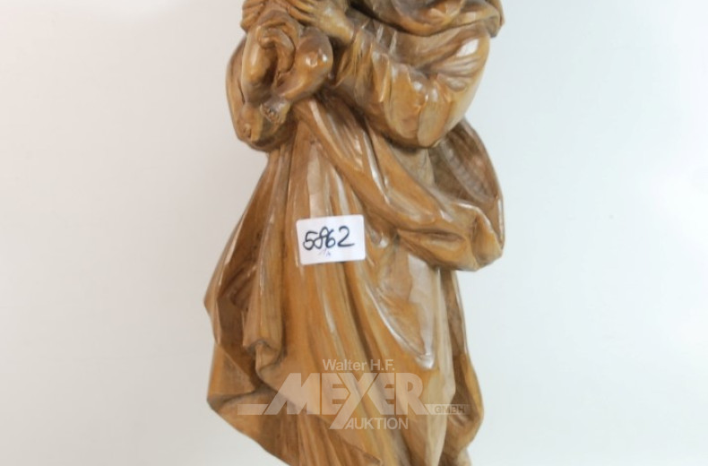 Holzschnitzfigur Madonna mit Kind