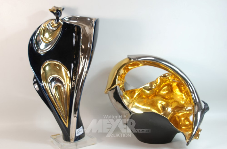 gr. Porzellan-Figur, GALLOS und eine