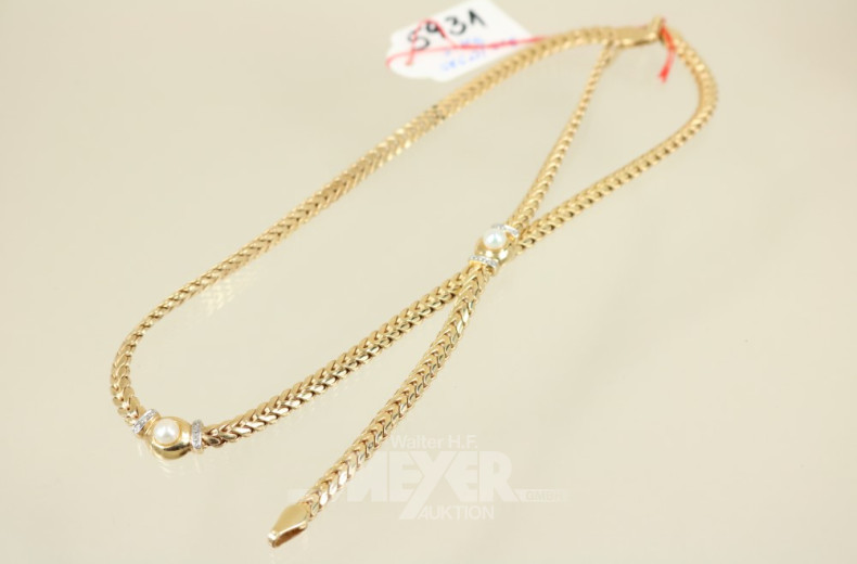 Schmuckgarnitur, 2-tlg., 585er GG,