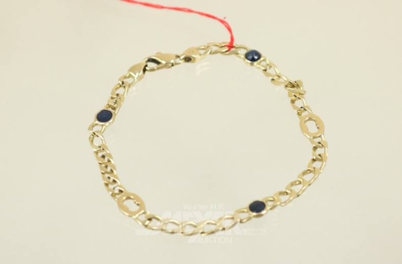 Armband, 585er GG, besetzt mit