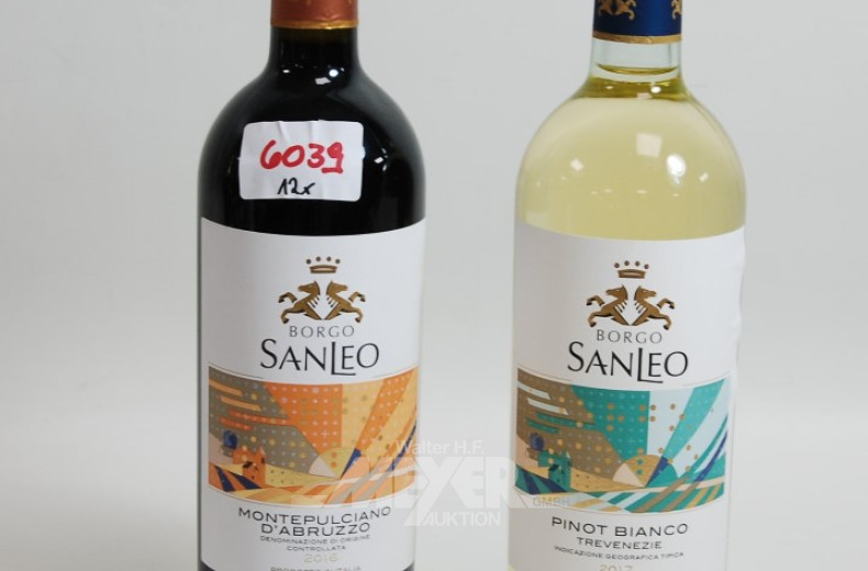 12 Flaschen Rot/Weißwein ''BORGO SANLEO''
