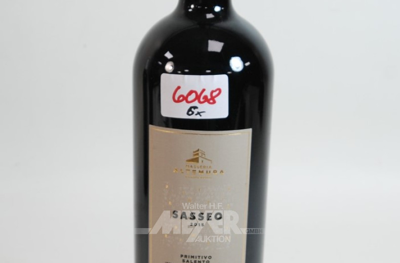 6 Flaschen Rotwein ''Primitivo Salento''