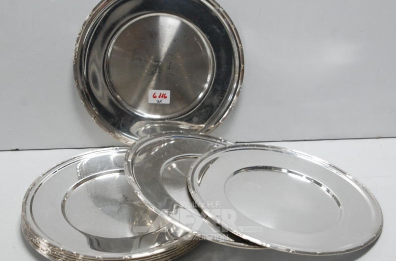 9 Platzteller, Hotelsilber