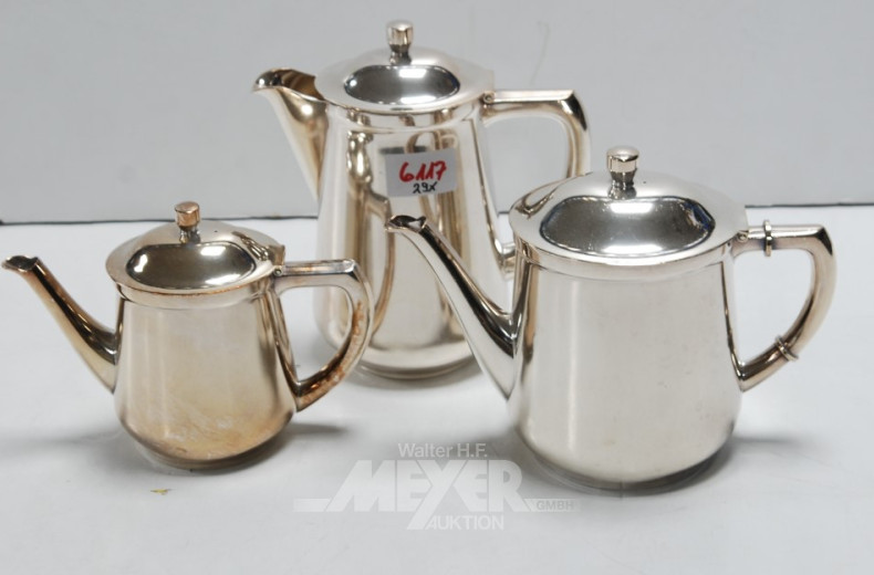 29 Kaffee-u. Teekannen, Hotelsilber