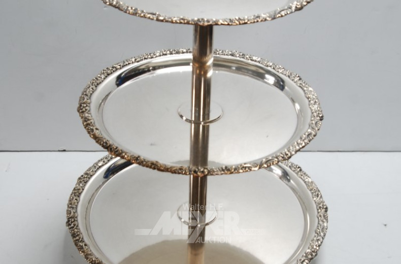 gr. Etagere, Hotelsilber, 3-stöckig