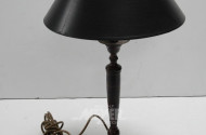 Tischlampe, Holzoptik, Schirm schwarz