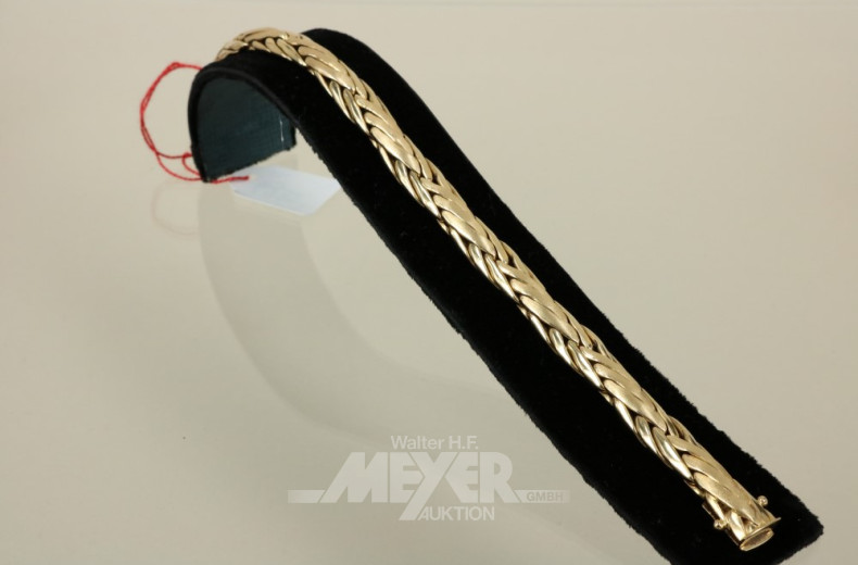 Armband, 585er Gelbgold, geflochten