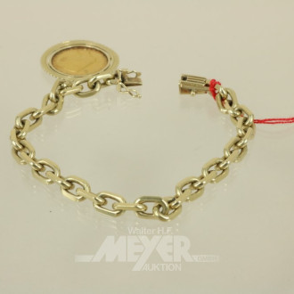 Armband, 585er Gelbgold mit Münzanhänger