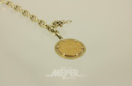 Armband, 585er Gelbgold mit Münzanhänger