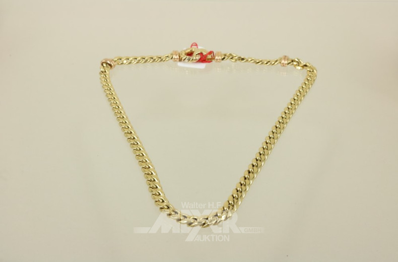 Collier, 750er Gelbgold, geflochten