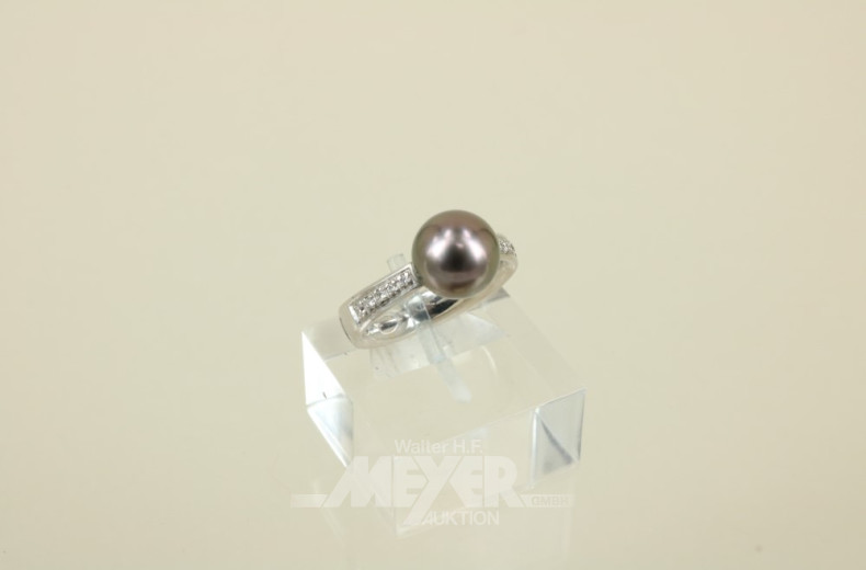 Damenring, 750er Weißgold, besetzt mit