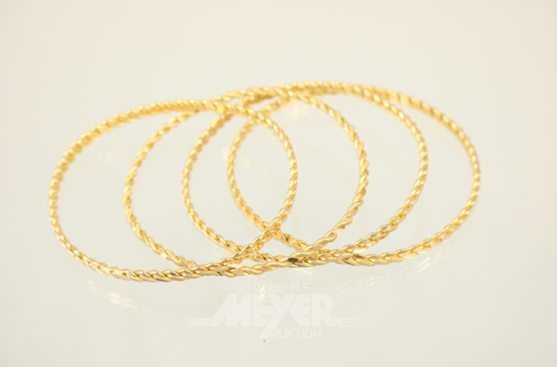 4 türkische Armreifen in 750er GG