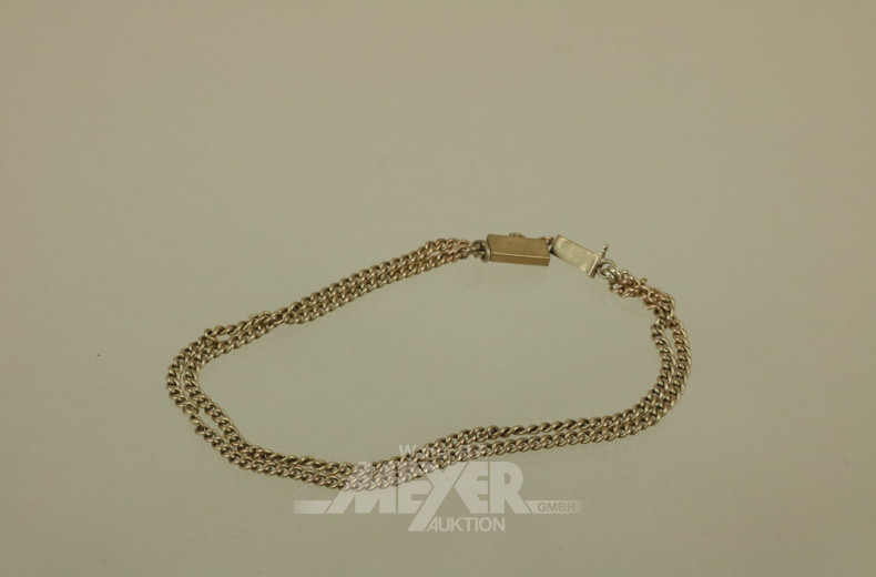 Armband, 333er Gelbgold, zweireihig